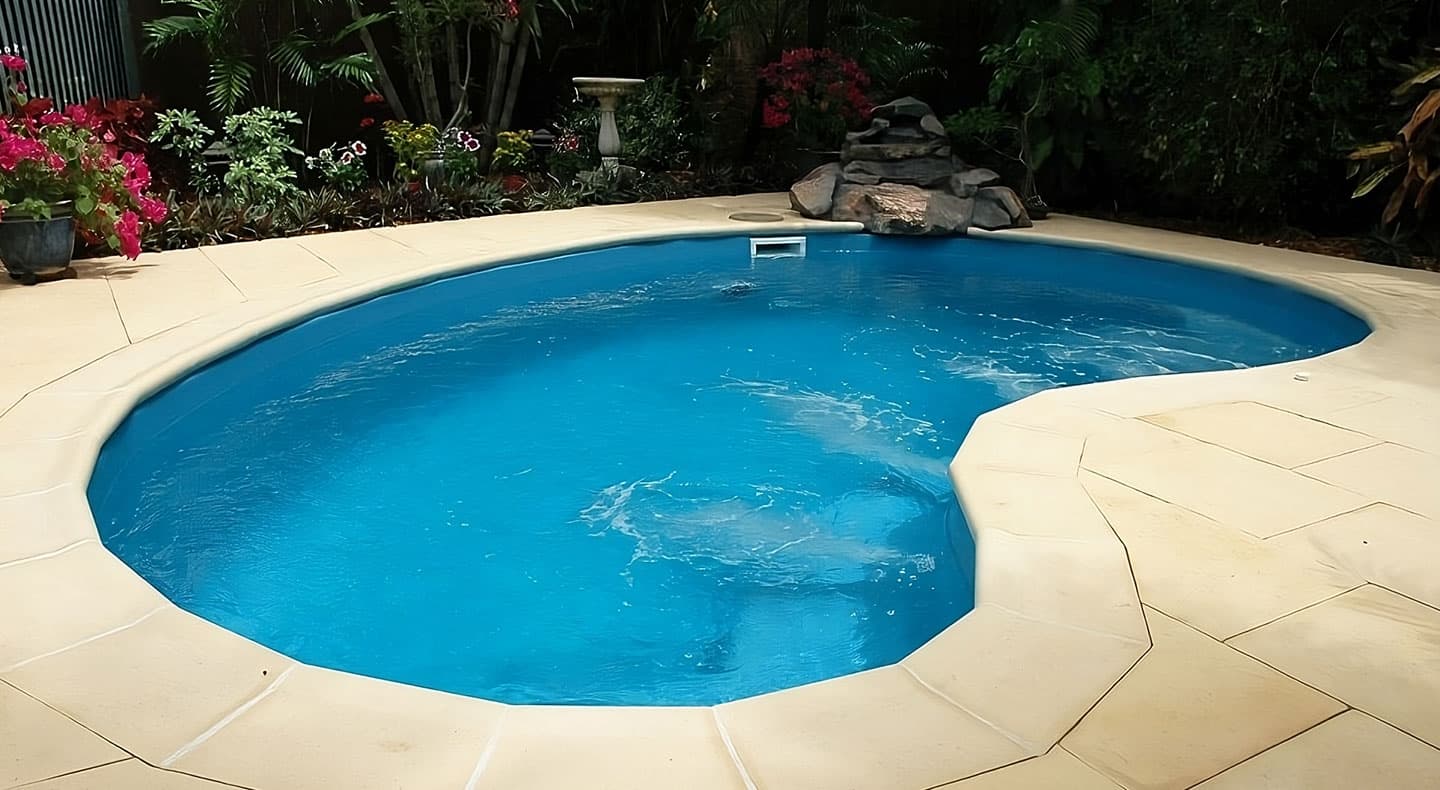 Hawaiian Pool With Water Feature — Darwin Fibreglass Pools & Spas In Winnellie, NT