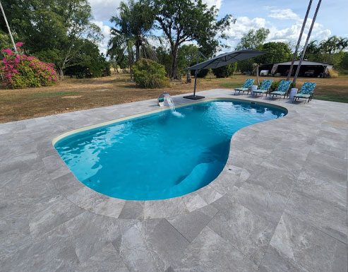 Hawaiian Pool With Water Feature — Darwin Fibreglass Pools & Spas In Winnellie, NT