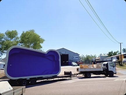 Truck towing Pool — Darwin Fibreglass Pools & Spas In Winnellie, NT