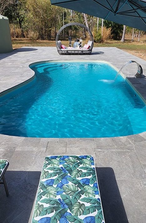 B Shape Swimming Pool — Darwin Fibreglass Pools & Spas In Winnellie, NT